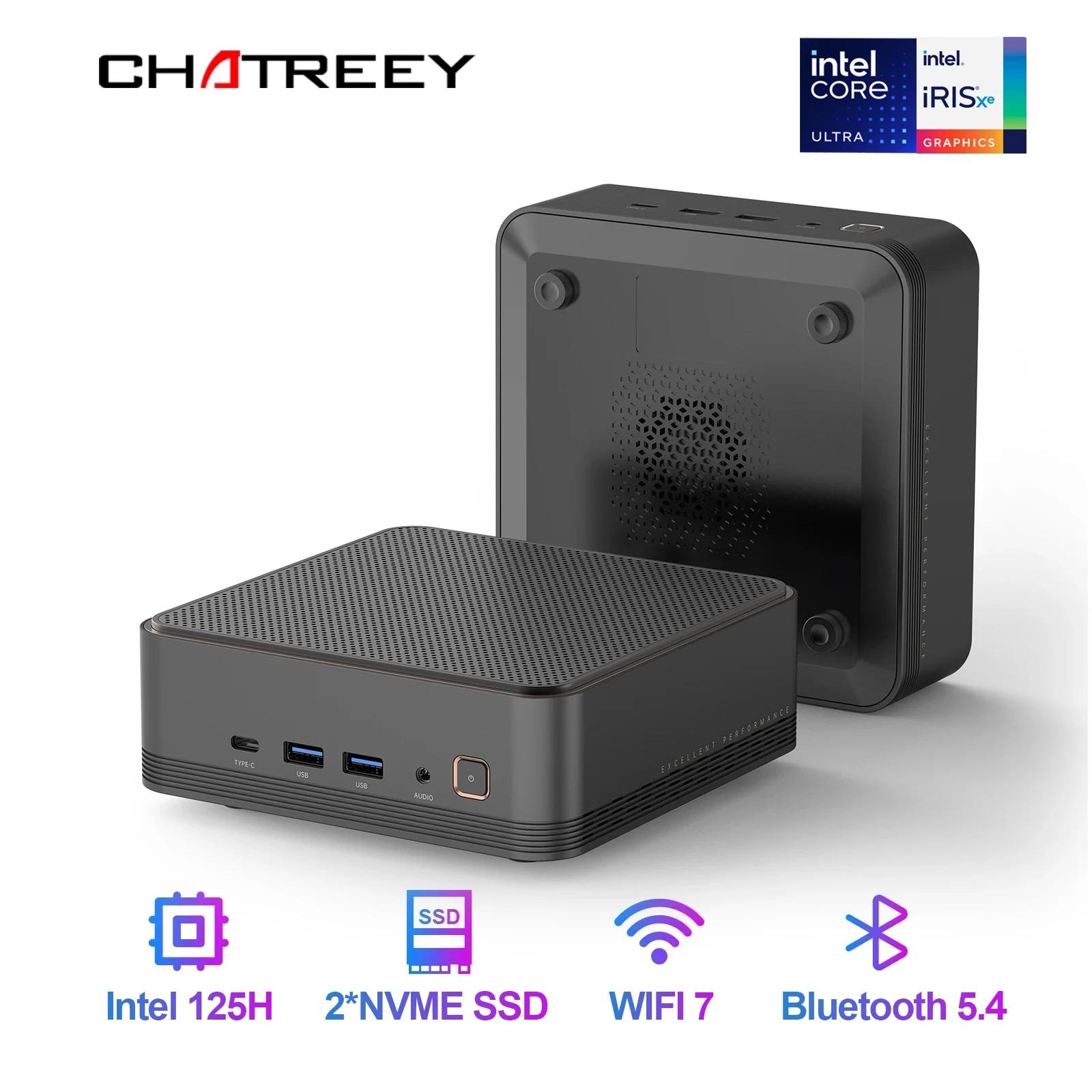 Chatreey ̴ PC F2M  Ʈ 5 125H ̹ ũž ǻ, NVME SSD,  7 BT 5.4 HD  11 